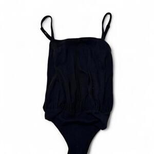 Free people Black Square Neck Cotton Basics Casual BodySuit Size Small